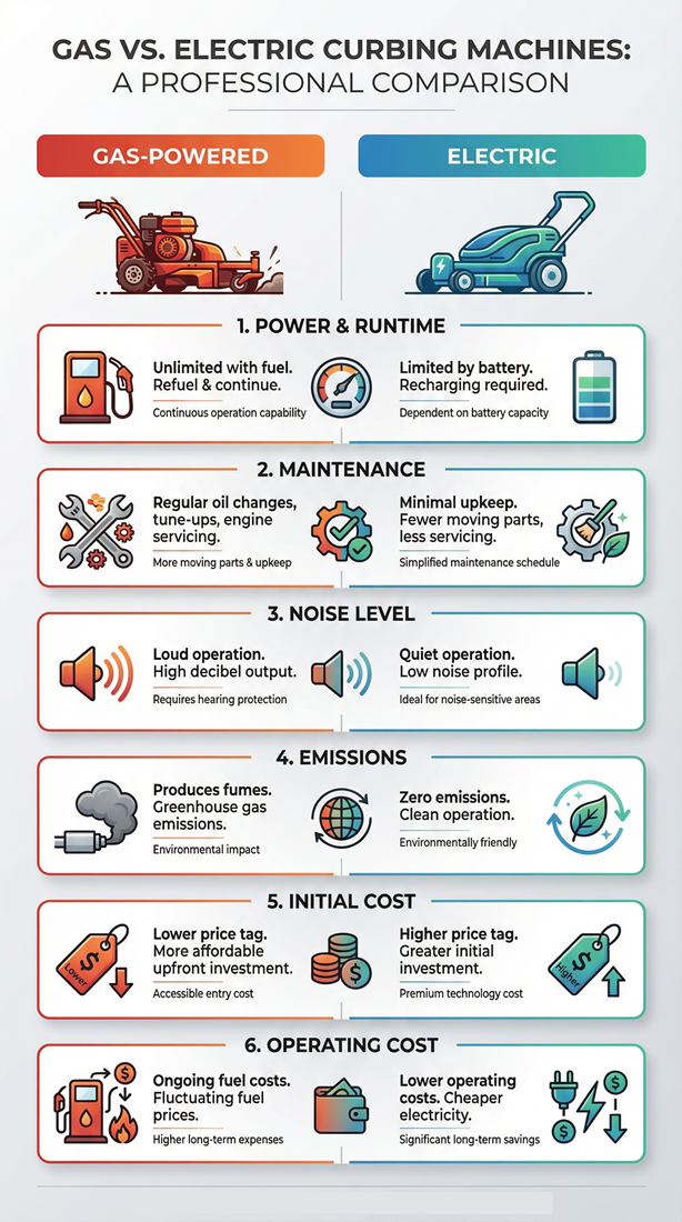 Curbing machine maintenance comparison