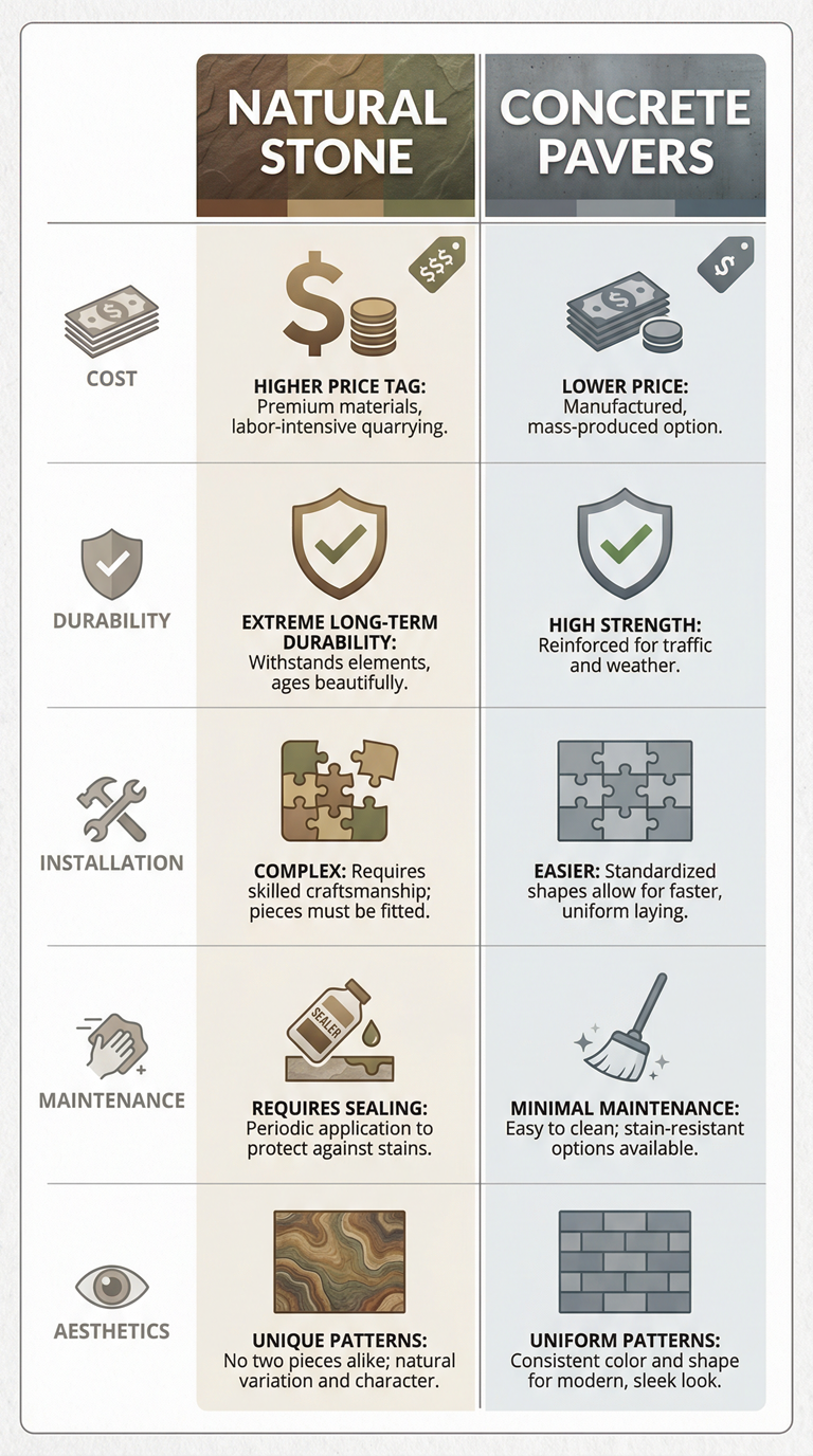 Concrete paver driveway installation